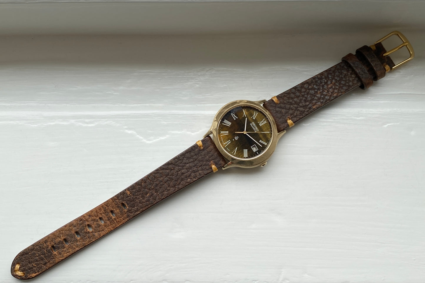 Seiko 0842-7000 Tiger Eye Stone Dial